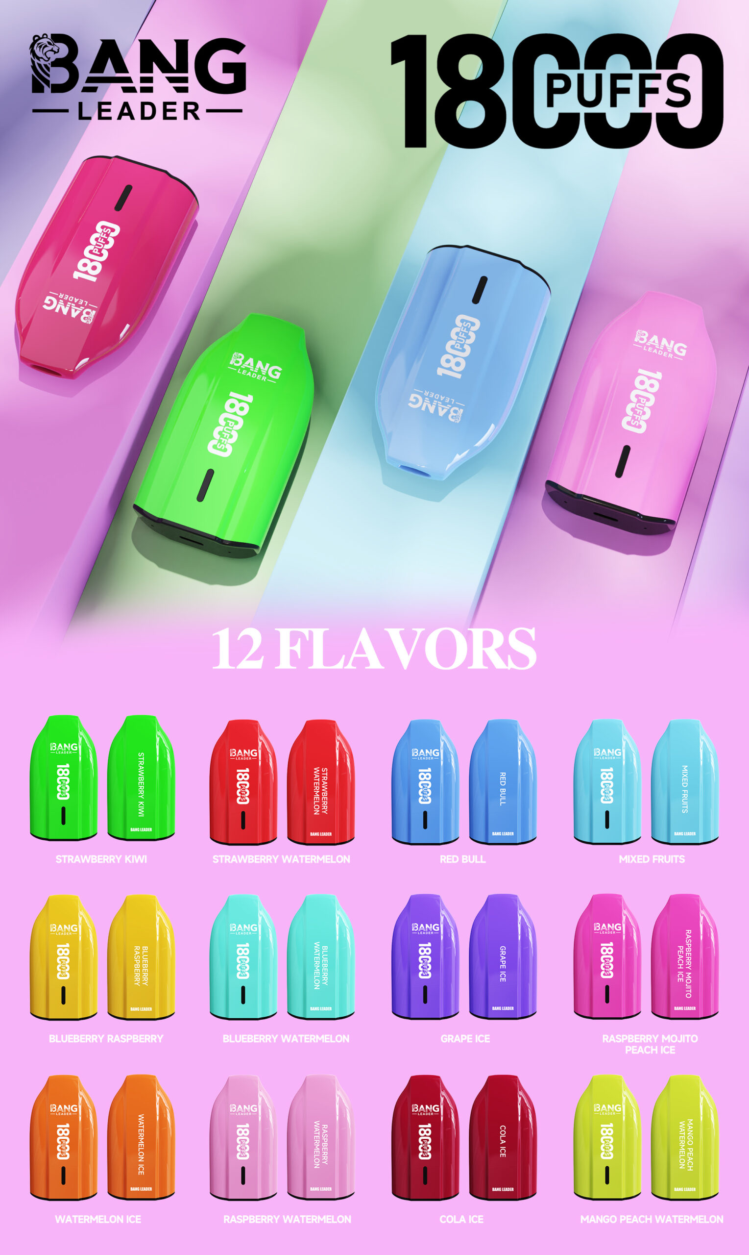 Bang Leader 18K Single Flavor Disposable Vape – 18,000 Puffs - Image 4