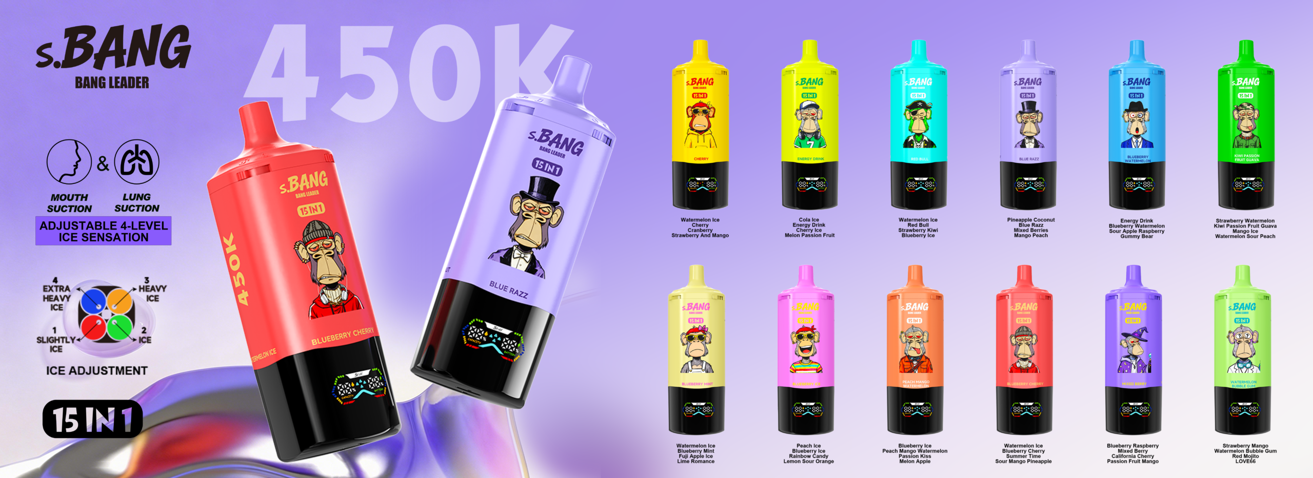 Bang Leader 450K 15-in-1 Disposable Vape – 450,000 Puffs | Adjustable Ice
