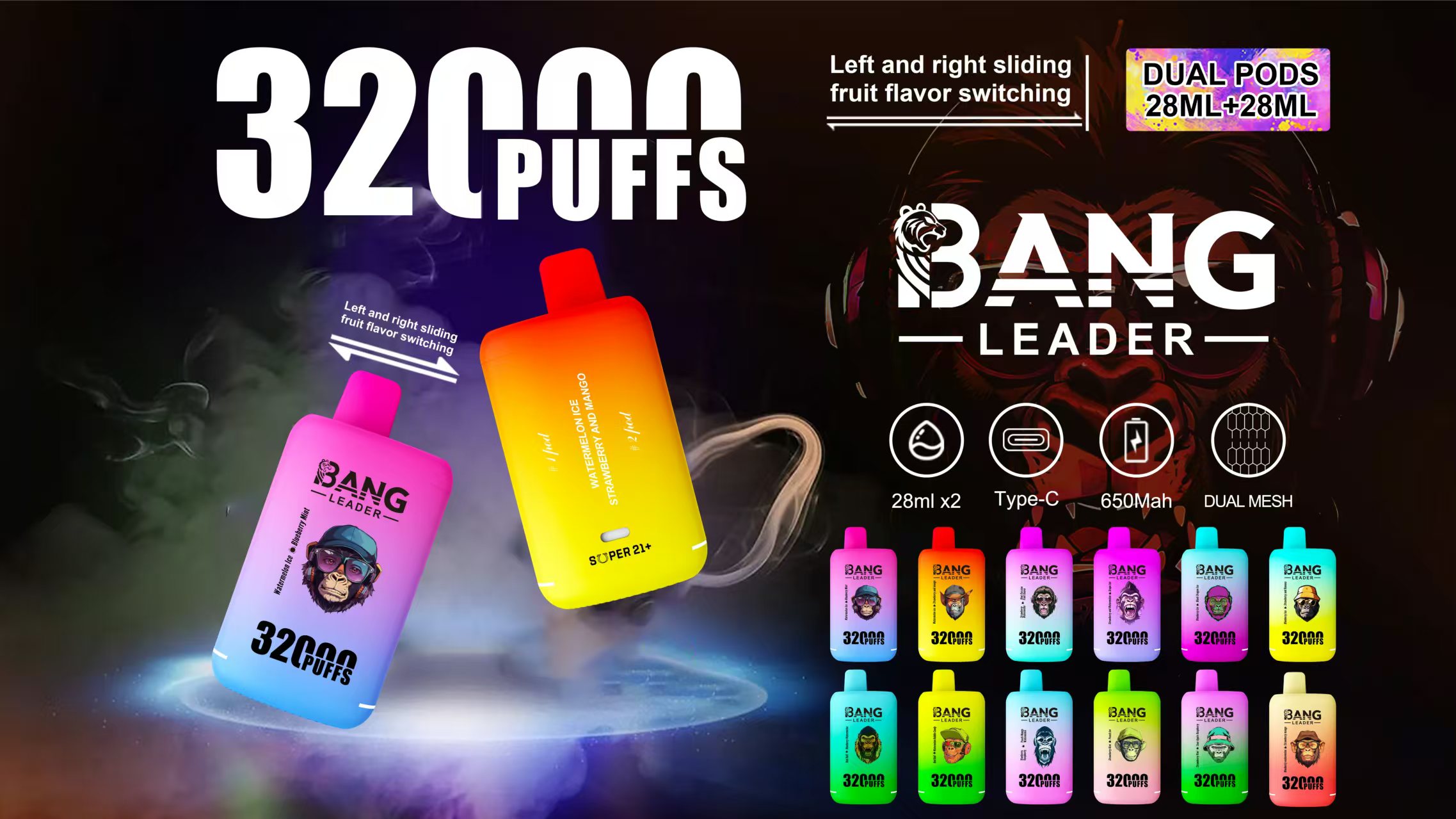 Bang Leader 32K Dual Flavor Disposable Vape – 32,000 Puffs | 2-in-1