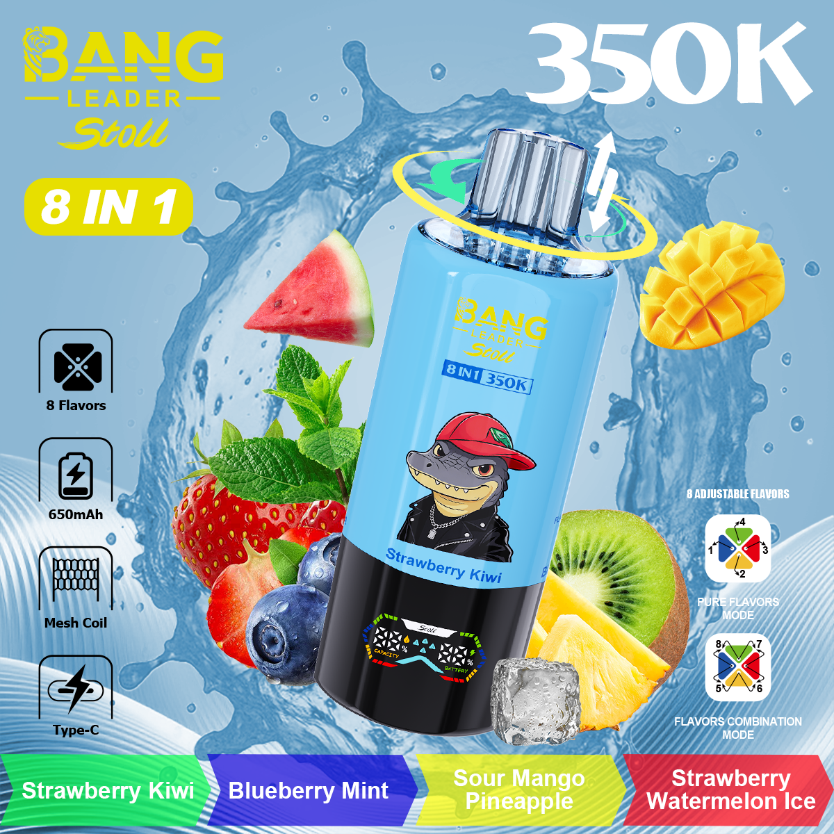 Bang Leader 350K Eight Flavor Disposable Vape – 350,000 Puffs | 8-in-1 - Image 4