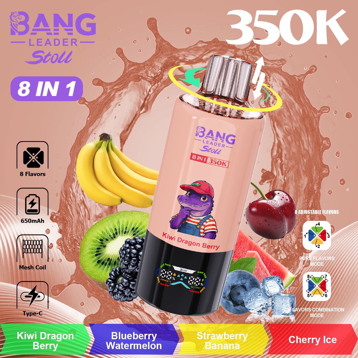 Bang Leader 350K Eight Flavor Disposable Vape – 350,000 Puffs | 8-in-1 - Image 5