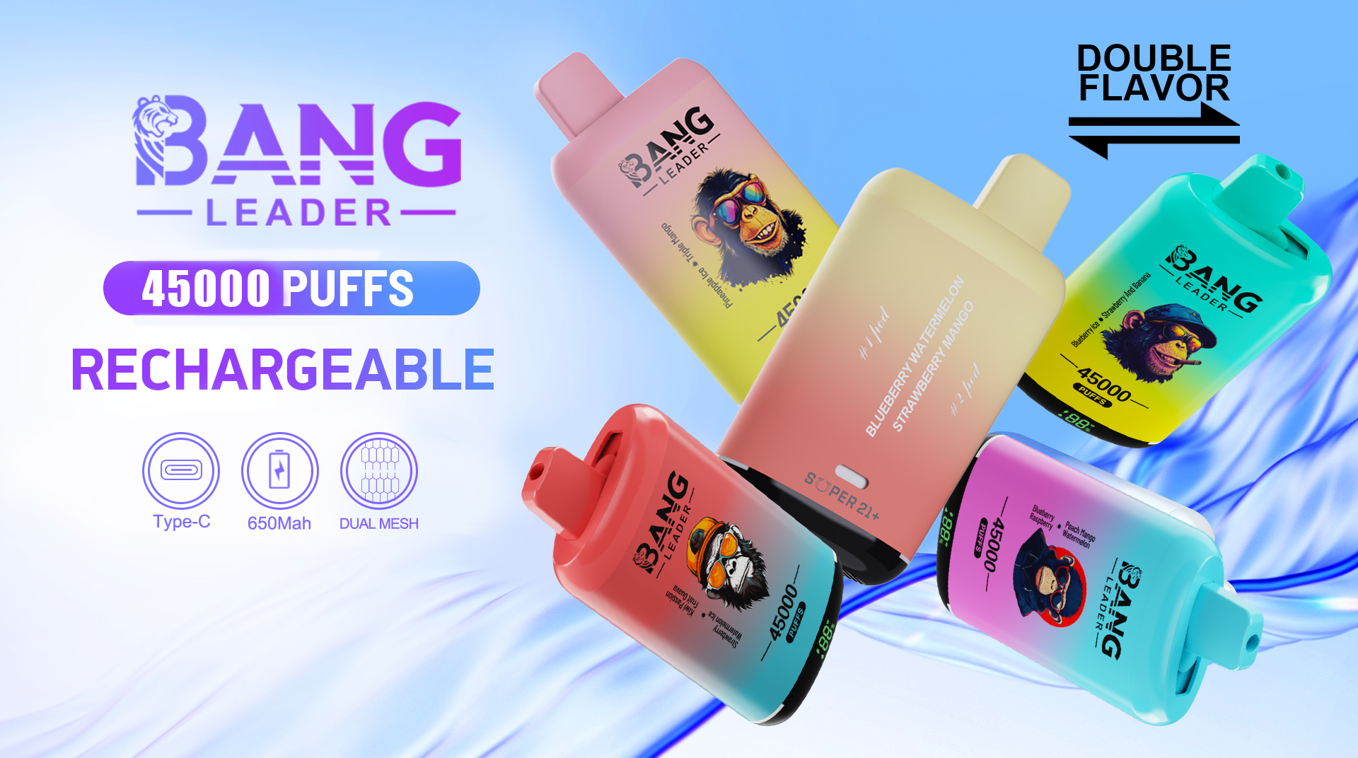 Bang Leader 45K Dual Flavor Disposable Vape – 45,000 Puffs | 2-in-1
