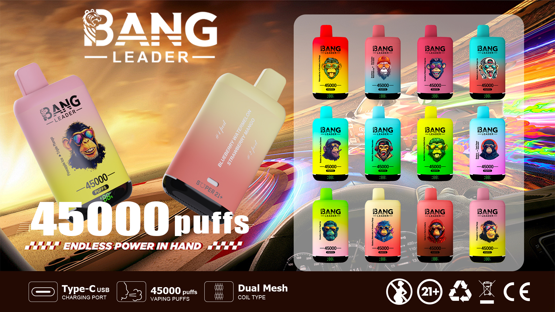 Bang Leader 45K Dual Flavor Disposable Vape – 45,000 Puffs | 2-in-1 - Image 4