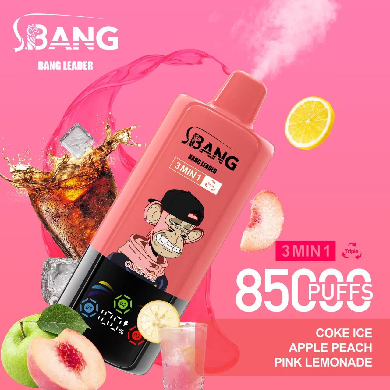 Bang Leader 85K Triple Flavor Disposable Vape – 85,000 Puffs | 3-in-1 - Image 3
