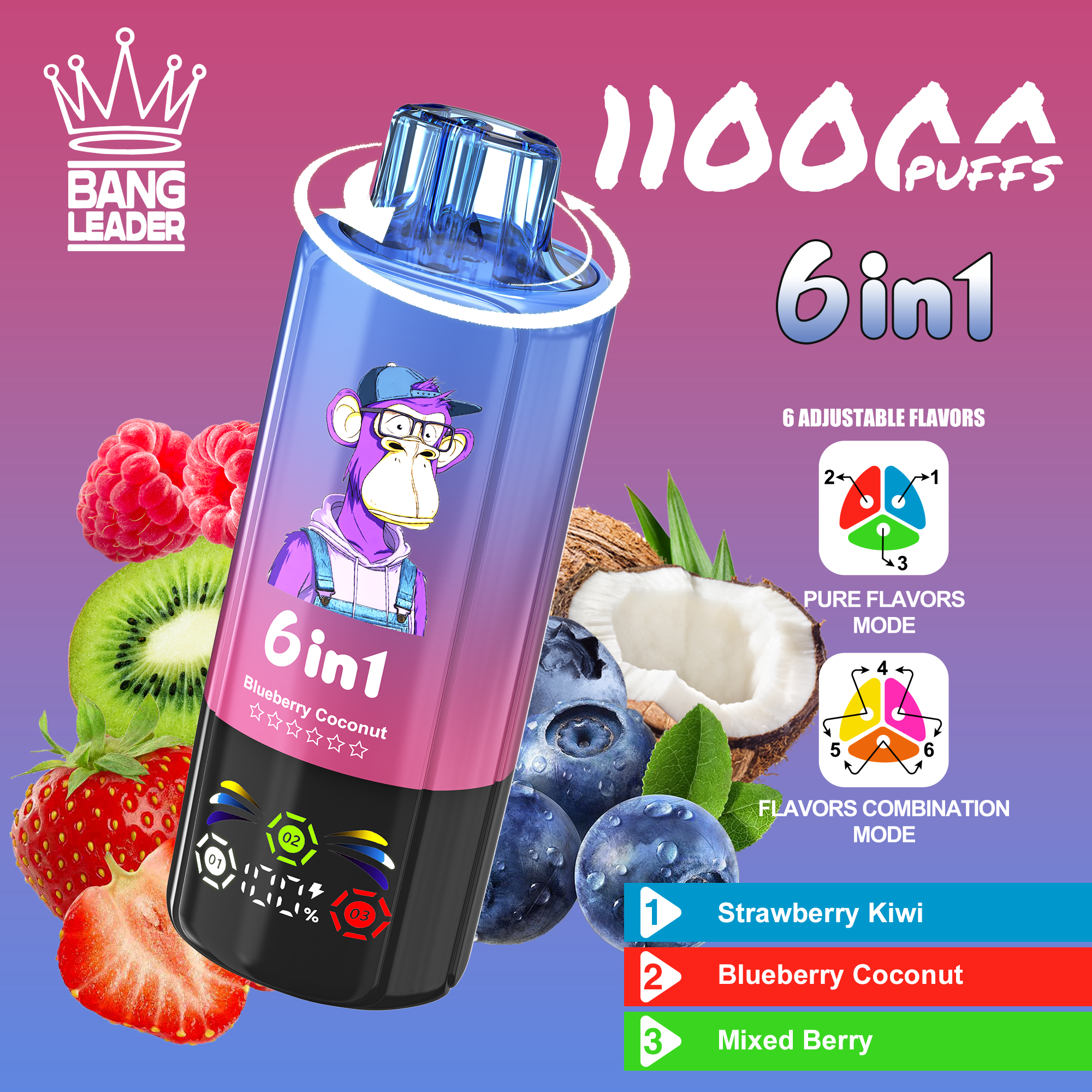 Bang Leader 110K Six Flavor Disposable Vape – 110,000 Puffs | 6-in-1 - Image 4