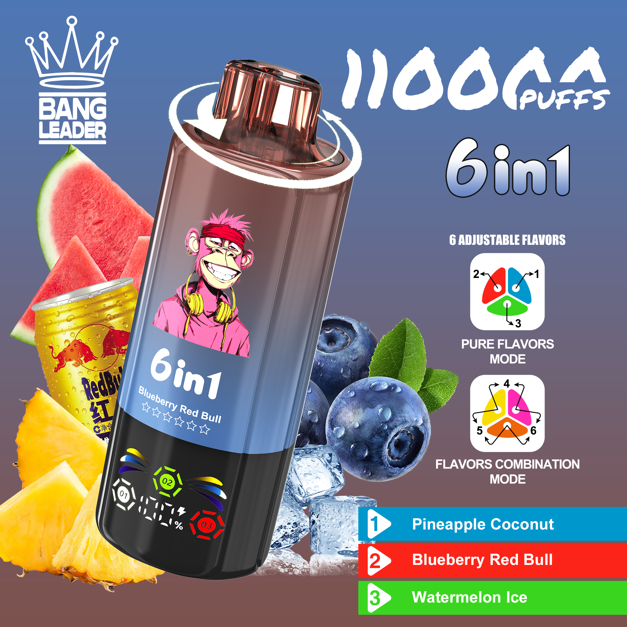 Bang Leader 110K Six Flavor Disposable Vape – 110,000 Puffs | 6-in-1 - Image 5