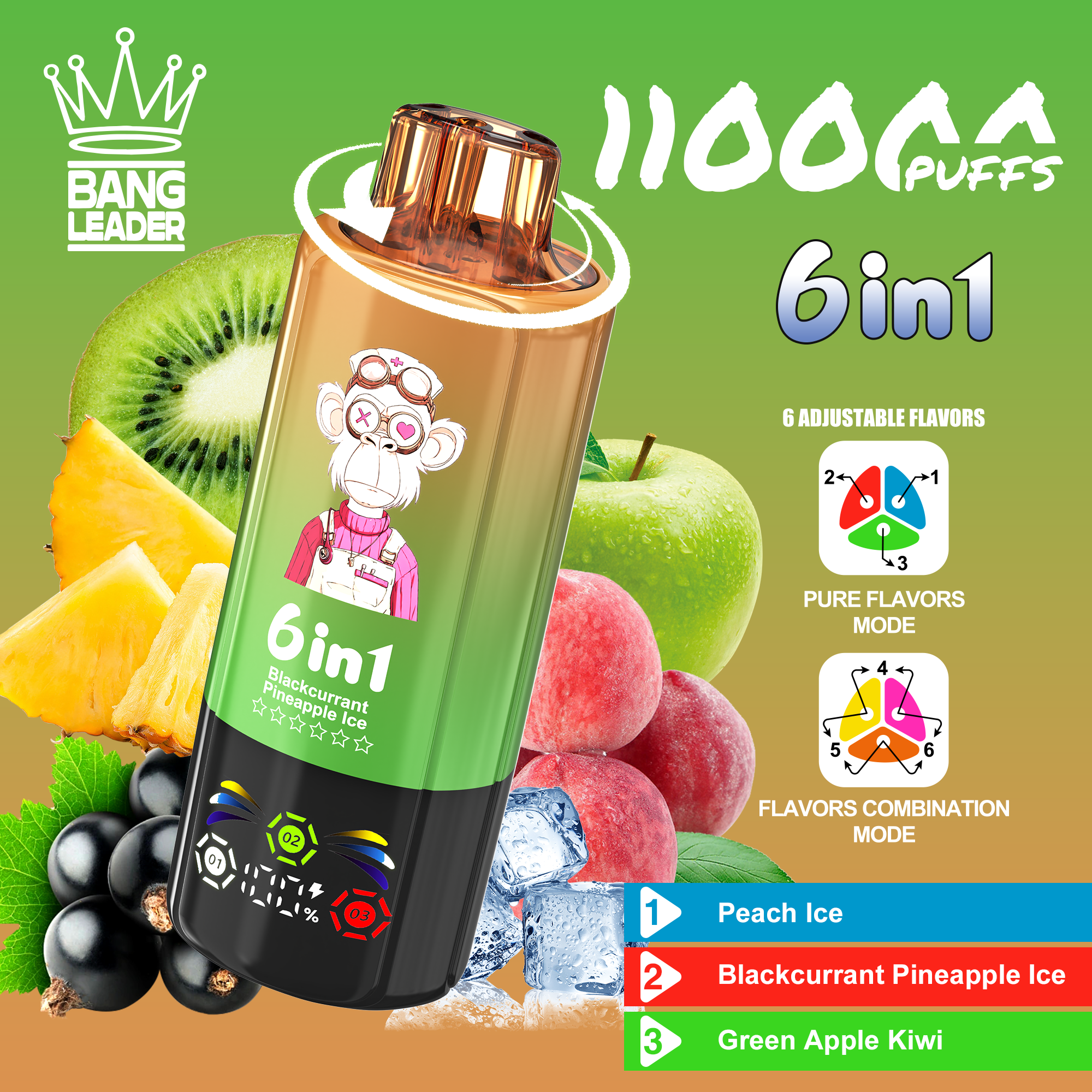 Bang Leader 110K Six Flavor Disposable Vape – 110,000 Puffs | 6-in-1 - Image 2
