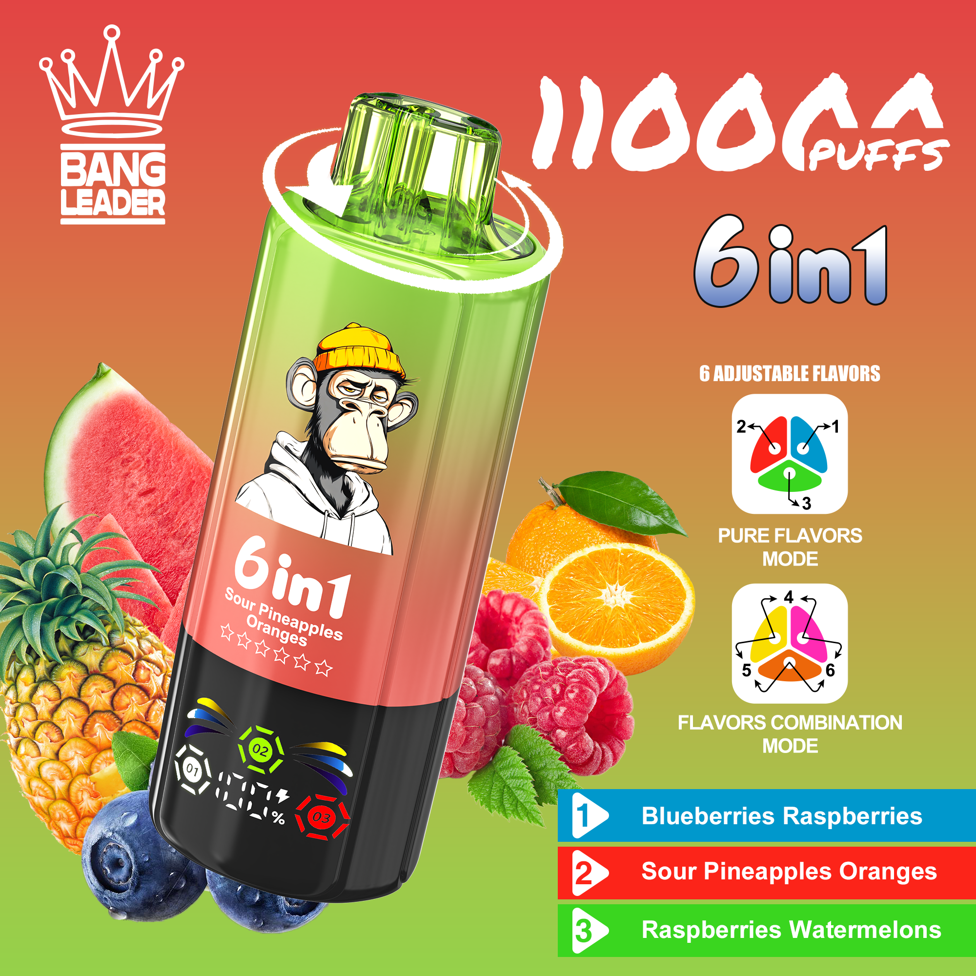 Bang Leader 110K Six Flavor Disposable Vape – 110,000 Puffs | 6-in-1 - Image 3