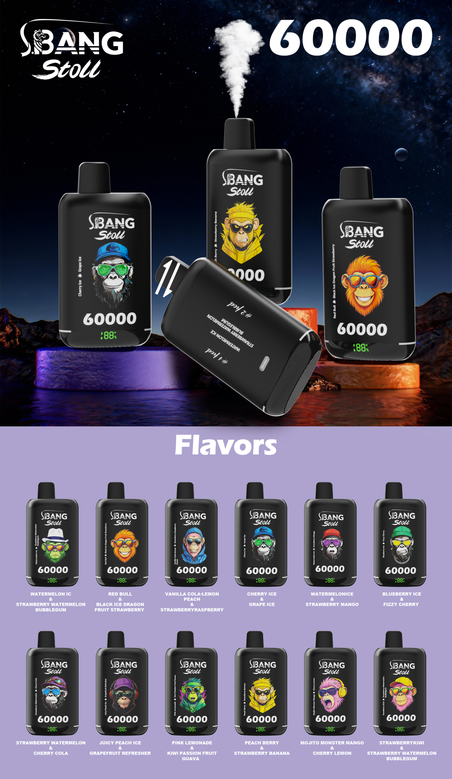 Bang Leader 60K Dual Flavor Disposable Vape – 60,000 Puffs | 2-in-1