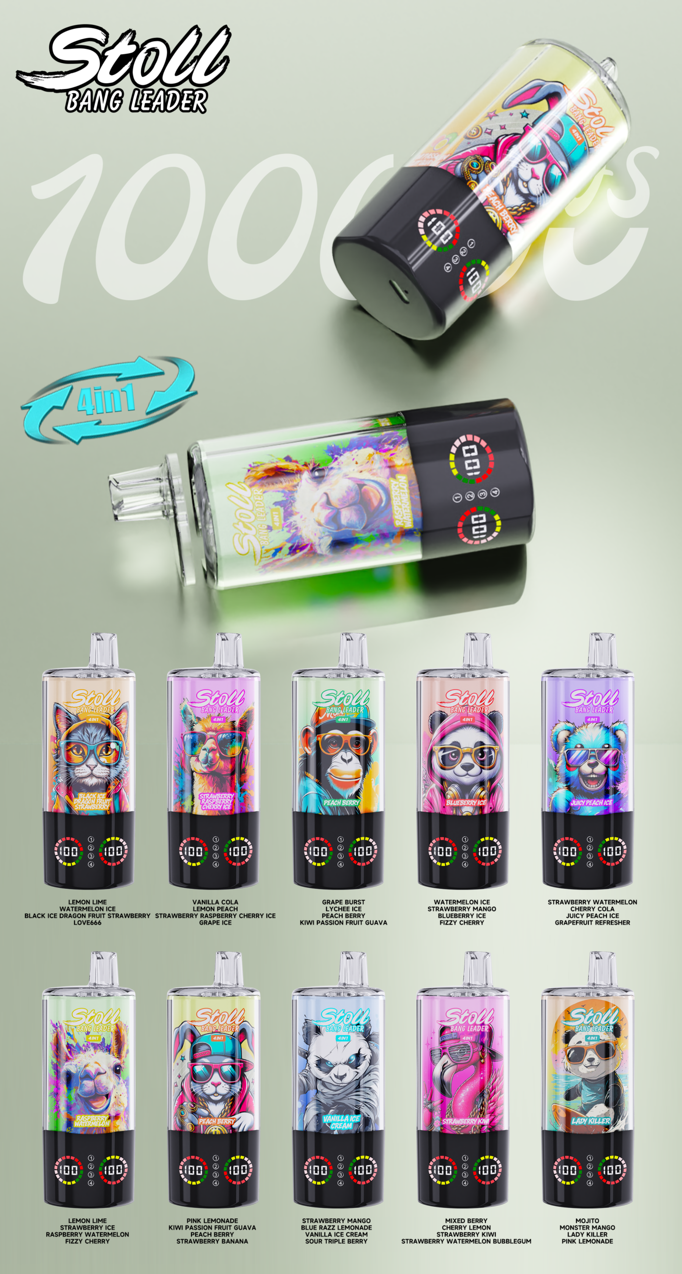 Bang Leader 100K Quad Flavor Disposable Vape – 100,000 Puffs | 4-in-1